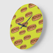 Funny Hot Dog Food Design Große Wanduhr (Winkel)