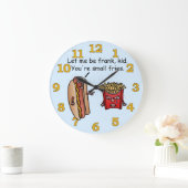 Funny Hot Dog French Fries Food Pun Große Wanduhr (Zuhause)