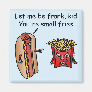 Funny Hot Dog French Fries Food Pun Magnet
