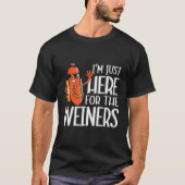 Funny Hot Dog ich bin gerade hier für die Dackeln T-Shirt (Vorderseite)