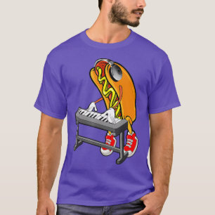 Funny Hot Dog Keyboard Player T-Shirt
