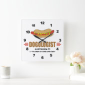 Funny Hot Dog Quadratische Wanduhr (Zuhause)