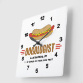 Funny Hot Dog Quadratische Wanduhr (Winkel)