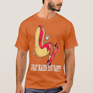 Funny Hot Dog Skateboarding Skateboarder T-Shirt