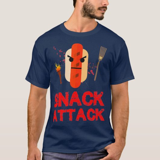 Funny Hot Dog Snack Attack Food Snacks T-Shirt (Vorderseite)