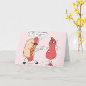 Funny Hot Dog und Ketchup Geburtstag Karte (Gelbe Blume)