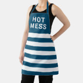 Funny Hot Mess Navy Blaue Streifen Backen  Schürze (InSitu)