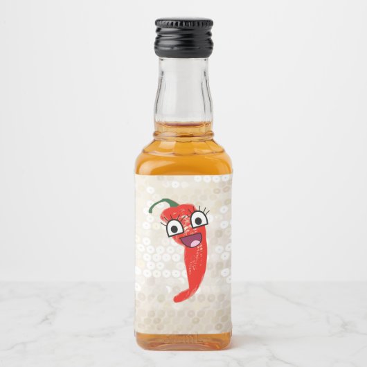 Funny Hot Pepper Alkoholflaschenetikett (Vorderseite)