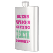 Funny Hot Pink Betrunkenes Zitat Fett Text Flachmann (Links)