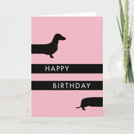 Funny hot pink Dackel Happy Birthday Karte