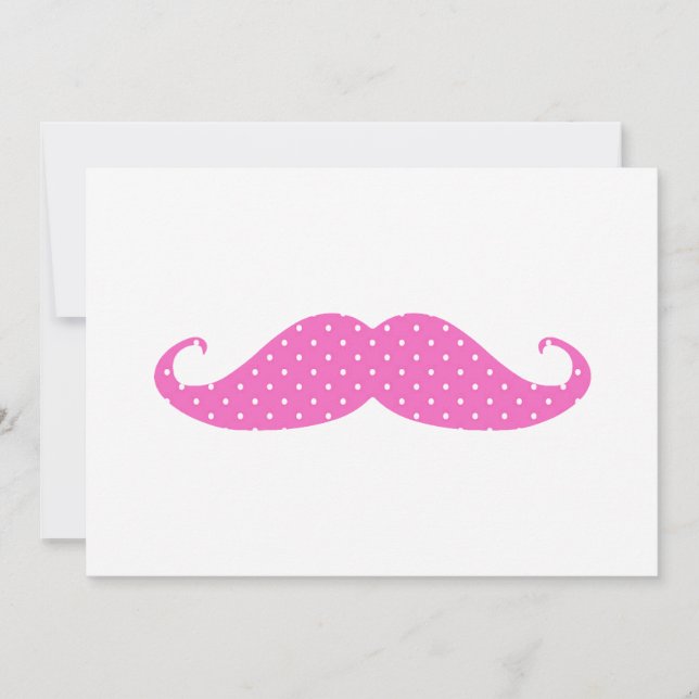 Funny Hot Pink Girly Polka Dots Mustache (Vorderseite)