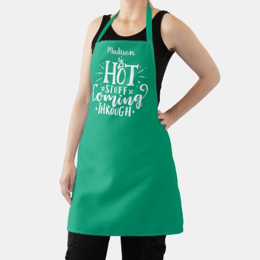 Funny Hot Stuff Typografy Dark Green Schürze (InSitu)