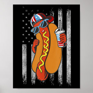 Funny Hotdog 4. Juli American Flag Hotdog 4. Juli Poster