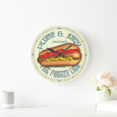 Funny Hotdog Personalisiert Kitchlock Große Wanduhr (Zuhause)