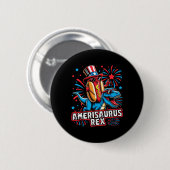Funny Hotdog T Rex Dinosaur 4. Juli Amerisauru Button (Vorne & Hinten)