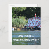 Funny House Erwärmung Partys Einladungspostkarte (Vorne/Hinten)