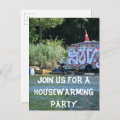 Funny House Erwärmung Partys Einladungspostkarte (Vorne/Hinten)