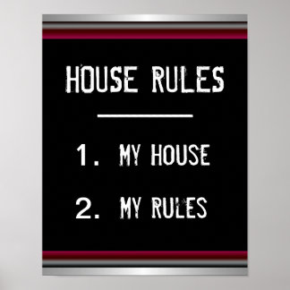 Funny House Rules Poster