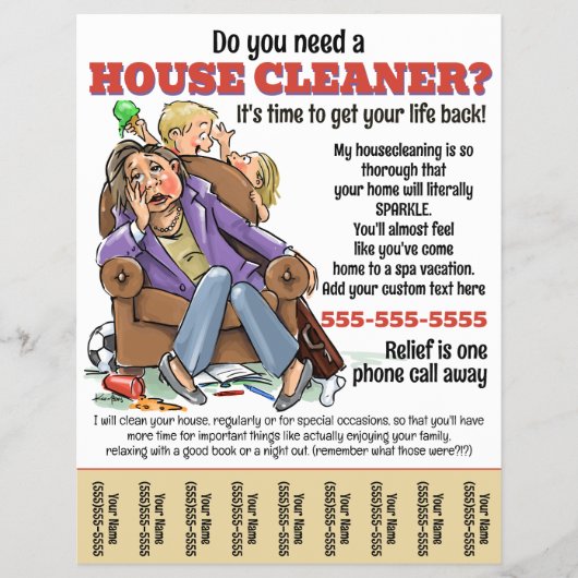 Funny Housecleaning Service Zuhause Housekeeper Pr Flyer (Vorne)
