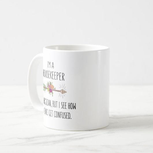 Funny Housekeeper House Cleaner Geschenk Idee Kaffeetasse (Vorderseite Links)