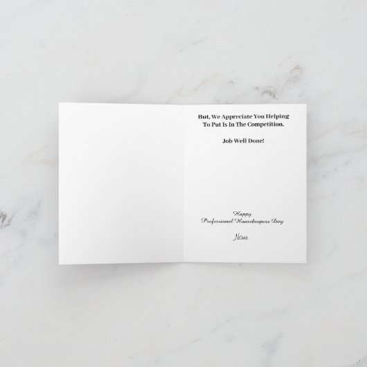 Funny Housekeepers Day Grußkarte Karte (Innenseite)