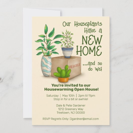 Funny Houseplants Einladung (Vorderseite)