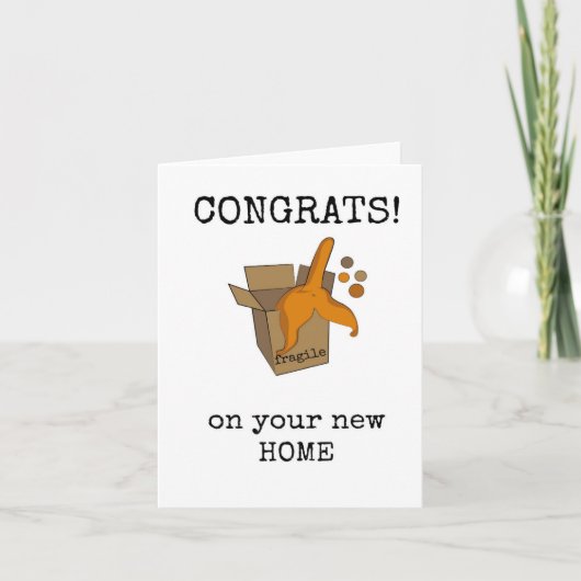 Funny Housewarming Card, New Zuhause, Cat Karte (Vorderseite)