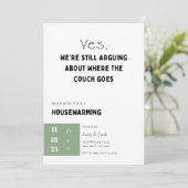 Funny Housewarming Invitation • Couch Quote Design Einladung (Stehend Vorderseite)