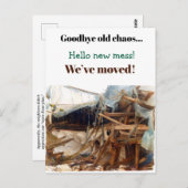 Funny Housewarming Party Einladung Moving Postkarte (Vorne/Hinten)