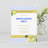 Funny Housewärming Tee Party Boho Lemons Humorvoll Einladung (Stehend Vorderseite)