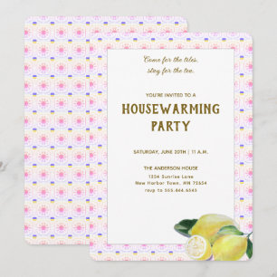 Funny Housewärming Tee Party Boho Lemons Regenboge Einladung