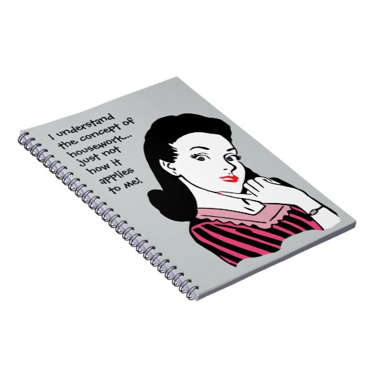 Funny Housework Concept Notizblock (Rechte Seite)