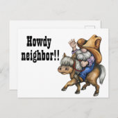 Funny Howdy Nachbar Gruß Postkarte (Vorne/Hinten)