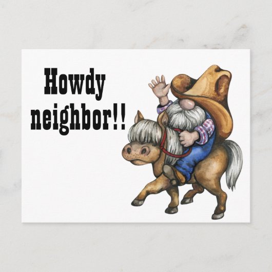 Funny Howdy Nachbar Gruß Postkarte (Vorderseite)