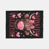 Funny Howdy Valentine Highland Cow Valentine’s Day Fleecedecke (Vorderseite (Horizontal))