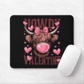 Funny Howdy Valentine Highland Cow Valentine’s Day Mousepad (Mit Mouse)