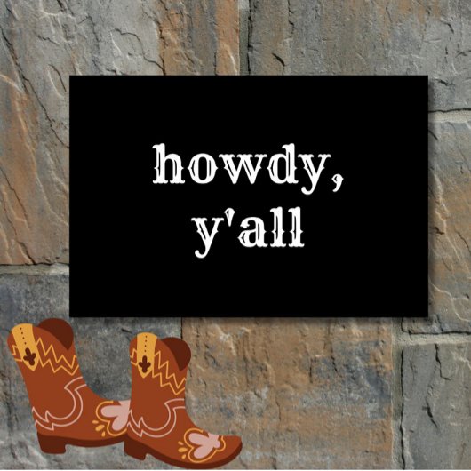 Funny Howdy Y'all Modern Minimal Southern Willkomm Fußmatte