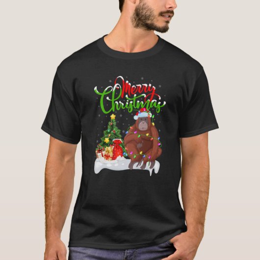 Funny Howler Animal Lover Xmas Lighting Howler Chr T-Shirt (Vorderseite)