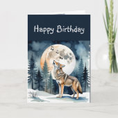 Funny Howling Coyote Birthday Karte (Vorderseite)