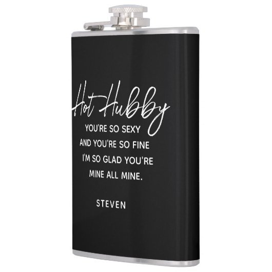 Funny Hubby Husband Romantisches Gedicht Personali Flachmann (Links)