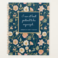 Funny Hübsch Gold Floral Muster Name Navy Planer