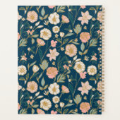 Funny Hübsch Gold Floral Muster Name Navy Planer (Rückseite)