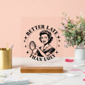 Funny hübsch Retro Lady Wortart Acrylschild (Hochzeit)