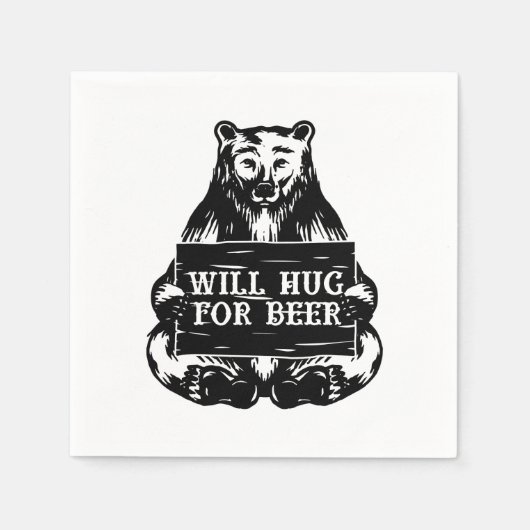 Funny hug Biersprache Bar Serviette (Vorderseite)