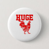 Funny Huge Mens Rooster Graphic  Button (Vorderseite)