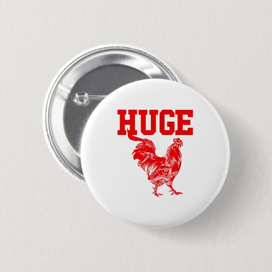 Funny Huge Mens Rooster Graphic  Button (Vorne & Hinten)