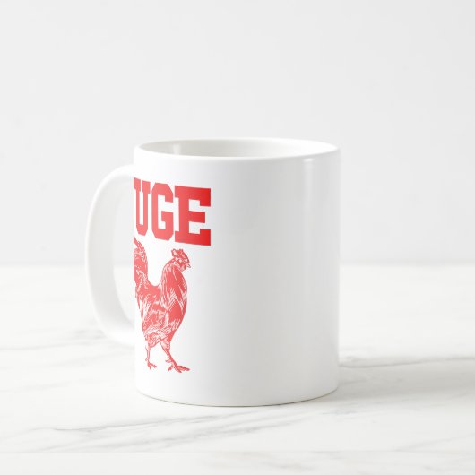 Funny Huge Mens Rooster Graphic Kaffeetasse (Vorderseite Links)