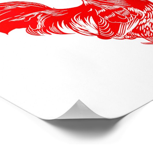 Funny Huge Mens Rooster Graphic  Poster (Ecke)