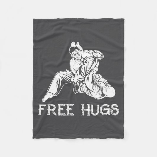 Funny Hugs Brazilian Jiu Jitsu Mma Bjj Fleecedecke (Vorderseite)