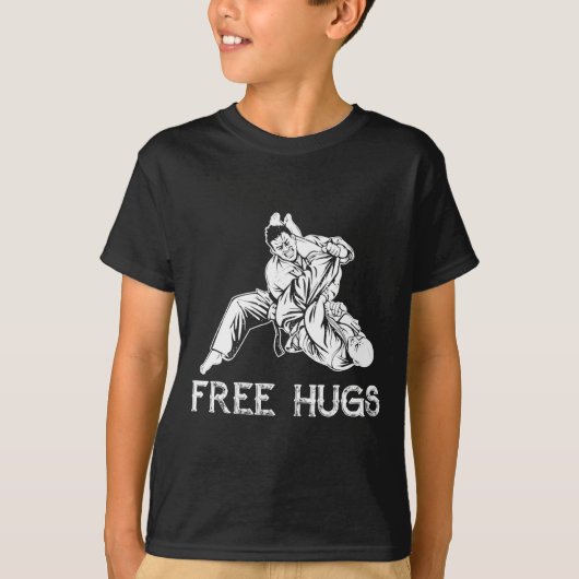 Funny Hugs Brazilian Jiu Jitsu Mma Bjj T-Shirt (Vorderseite)